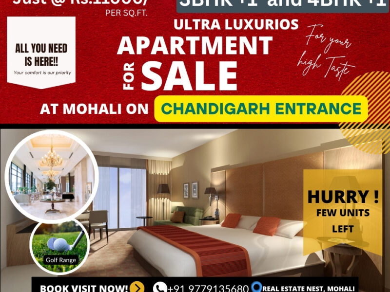 3+1 BHK and 4+1 BHK Apartment for Sale at Mohali